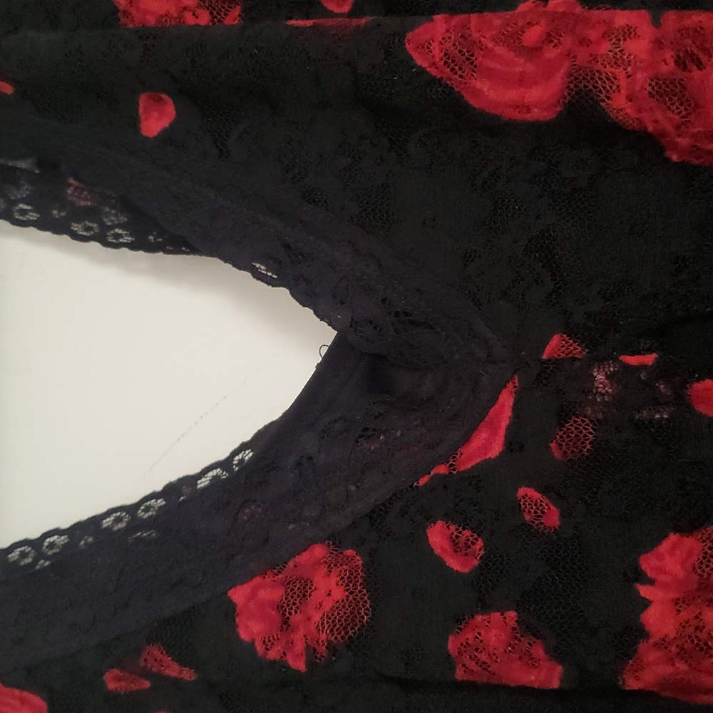 Royal Bones Black and Red Floral Mini Dress - Picture 5 of 16